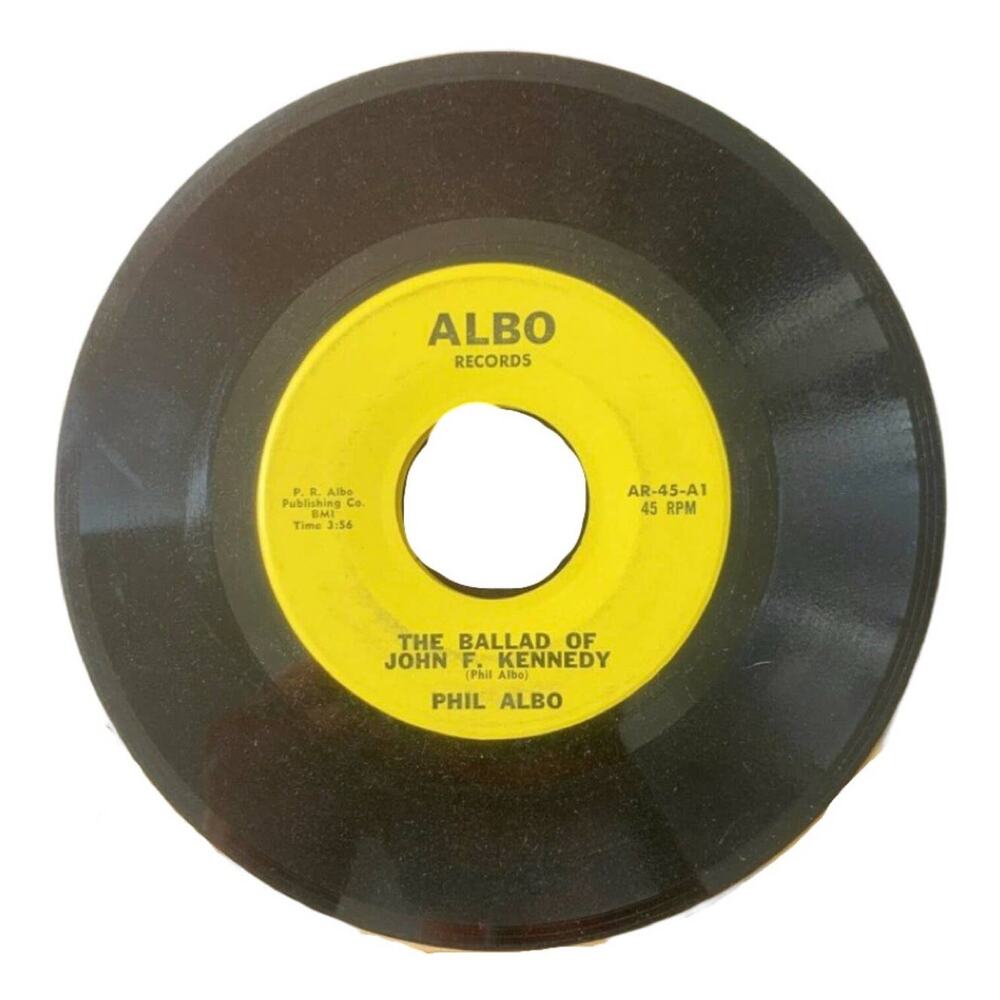 Phil Albo Ballad of John F Kennedy JFK My Shoes Keep Walking 45 RPM Vinyl 1963